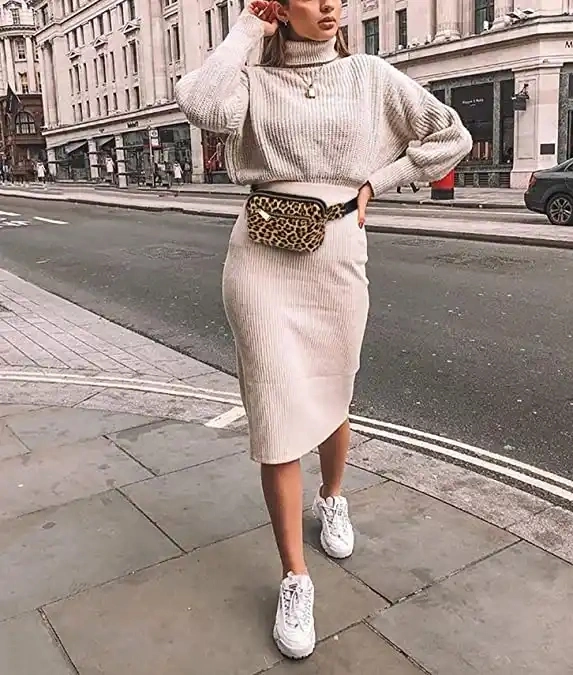 Fashion Leopard Waist Bag Street Style Furry Leather Fanny Pack