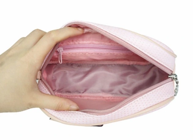Ladies PU Leather Bow Makeup Bag Toilet Bag Cosmetic Bag