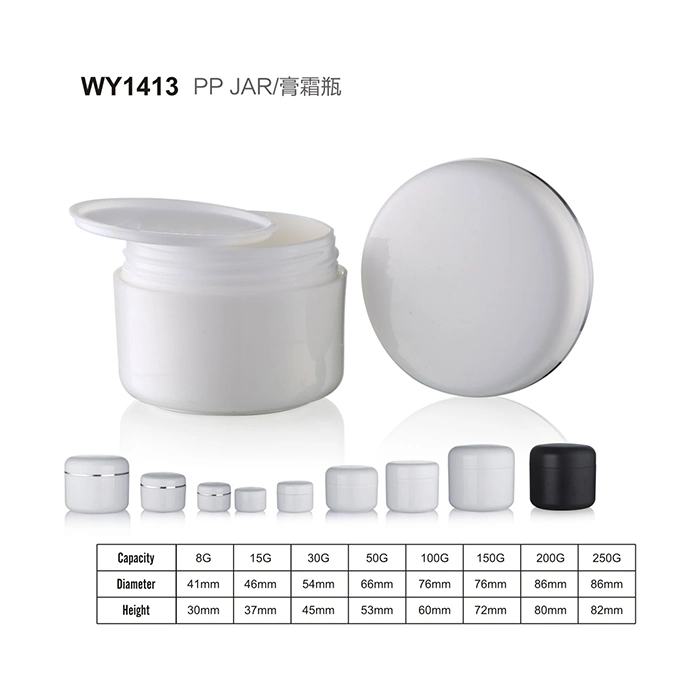 PP White Plastic Jar Double Wall Cream Jar with Gasket Inner for Cream Container 100g