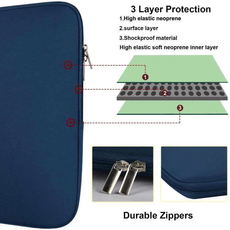 Custom Printed Waterproof Shockproof MacBook Color 13 15 Size Water Resistant Neoprene Notebook Laptop Computer Sleeve Case Cover Carrying Pouch Bag