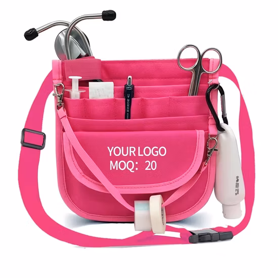 Custom Pink Large Capacity PU Leather Waterproof Waist Bag Fanny Pack