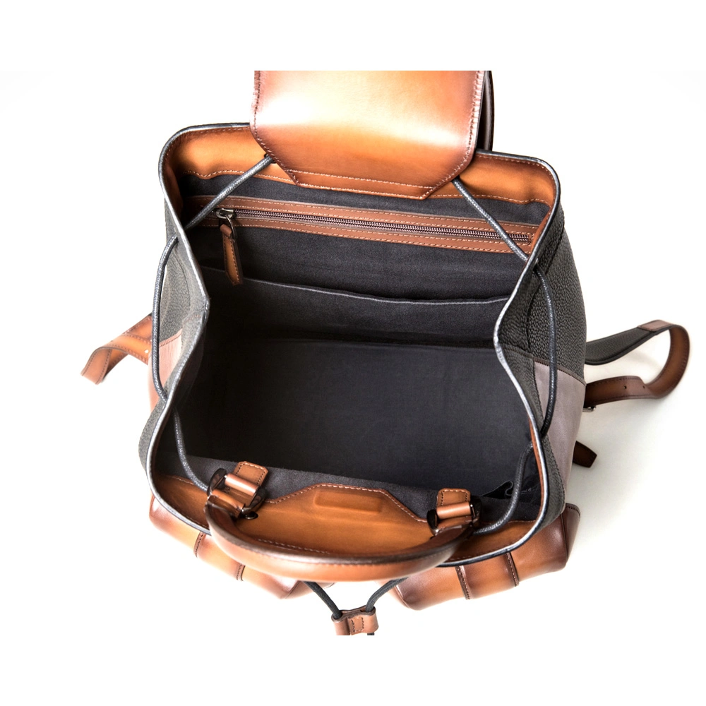 OEM Custom High Quality Vegetable-Tanned and Wrinkled Leather Backpack (L-16)
