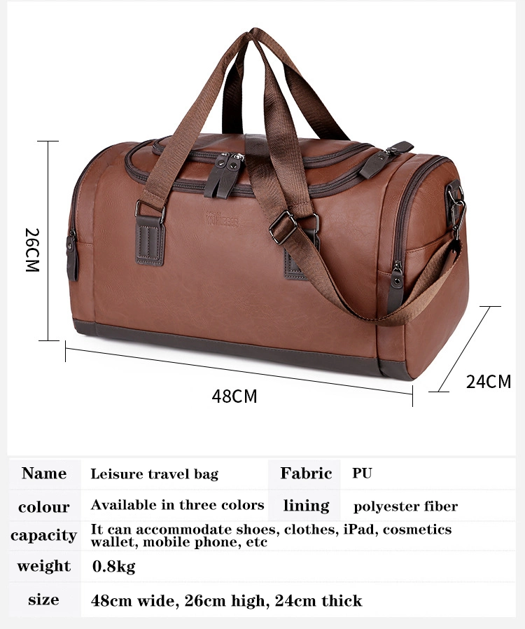 Genuine Leather Duffel Bags for Men Overnight Weekend Bags Sports Gym Duffle Large Capacity Luggage Travel Shoulder Bag