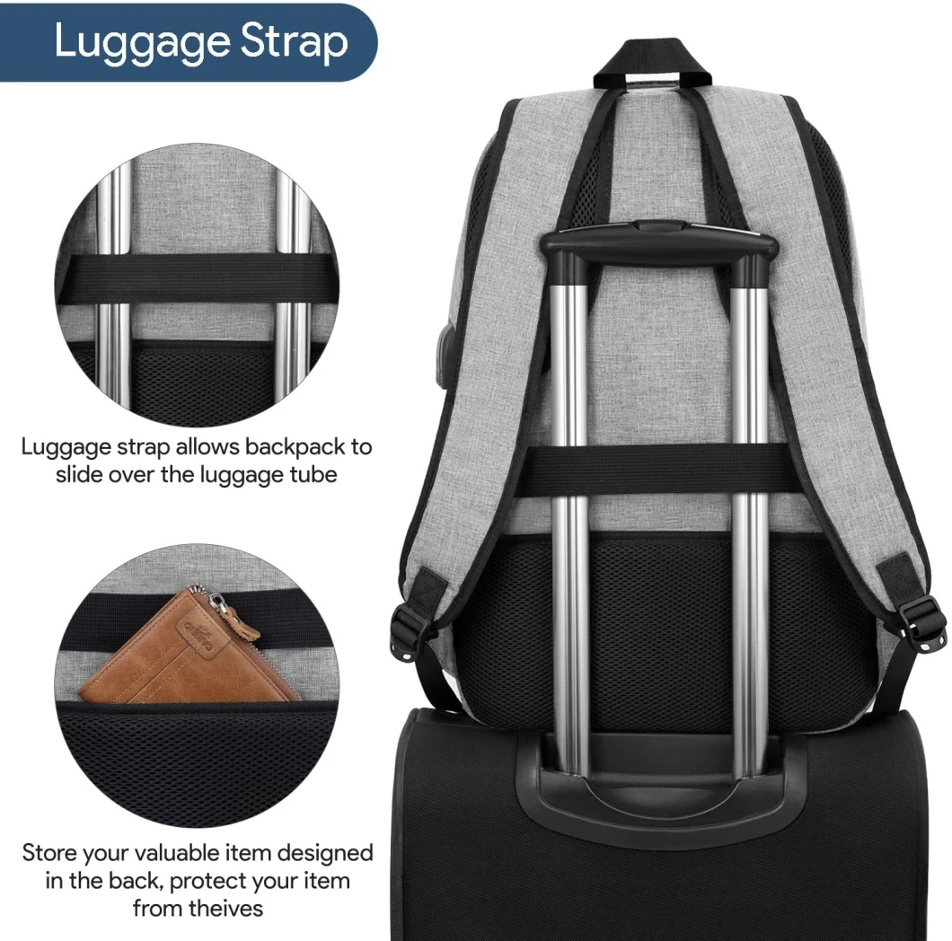 Travel Laptop Backpack Custom Business Anti Theft Slim with USB Charging Port Water Resistant College Sports School Computer Backpack Bag