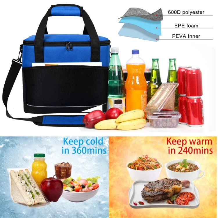 Wholesale Hot Sales 600d Melange Polyester, Portable Tote Custom Cooler Bag Food Cooler Bags Insulated Lunch Bag for Women Men
