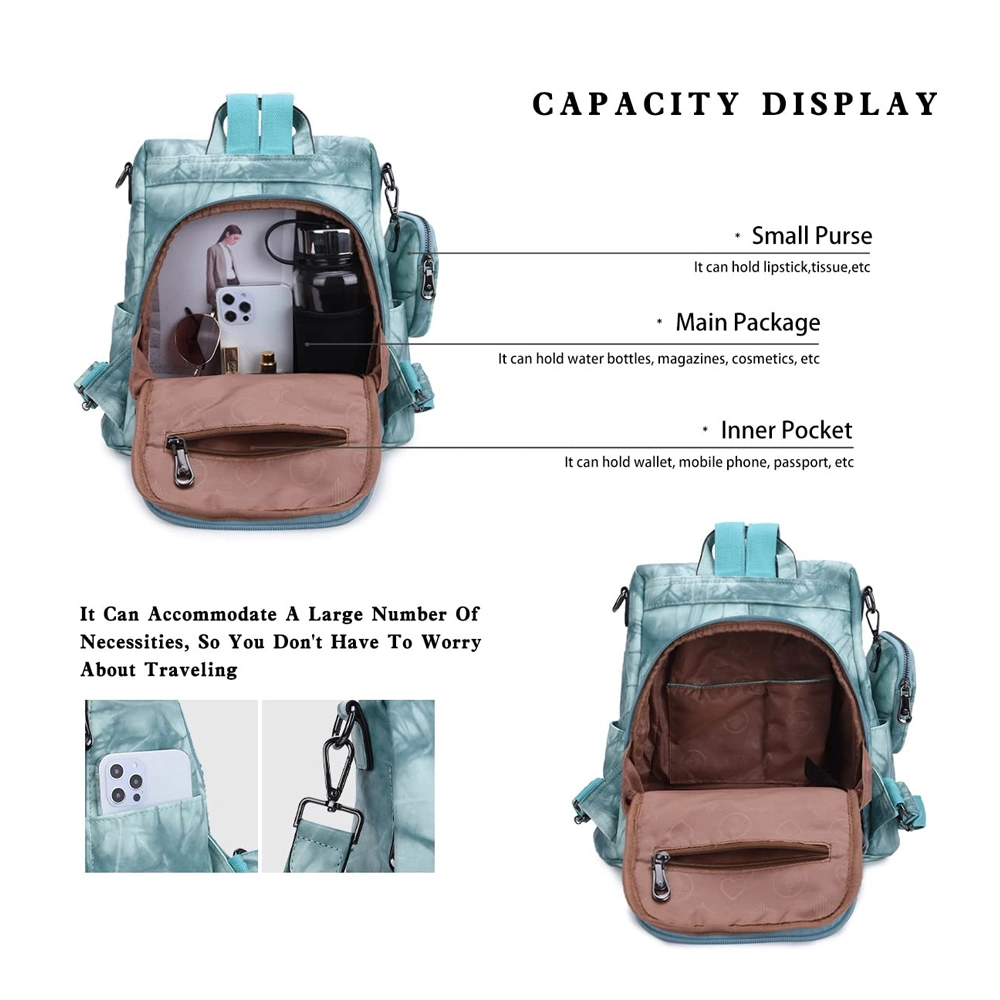BSCI Factory Supplier PU Soft Leisure Travel Leather Backpacks for School Students