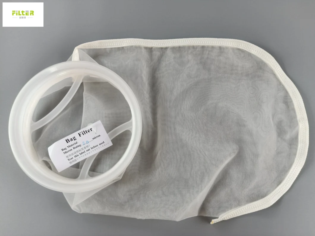 Food Grade 25 50 100 Micron Hot Melt Custom Size Nylon Polyester PP Mesh Circular Liquid Filter Bag for Medical Industry