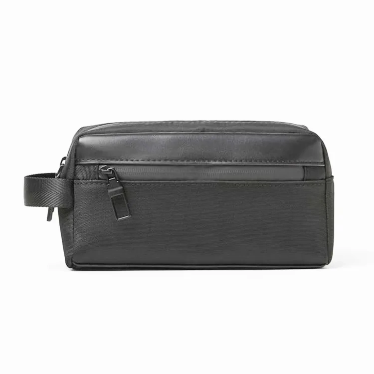 Black Waterproof High Quality Toilet Pouch Wash Bag Travel Mens Leather Custom Toiletry Bag Toiletries Canvas Cosmetic Bag