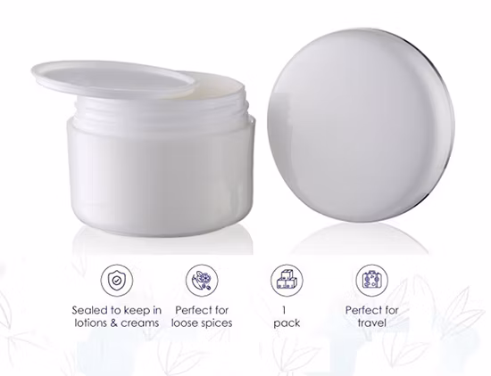 PP White Plastic Jar Double Wall Cream Jar with Gasket Inner for Cream Container 100g