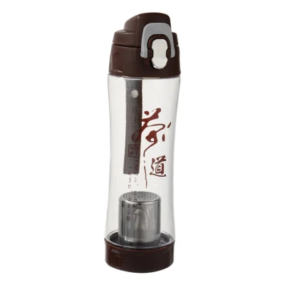 Eco-Friendly 600ml Sport Plastic Tea Water Bottle with Stainless Filter