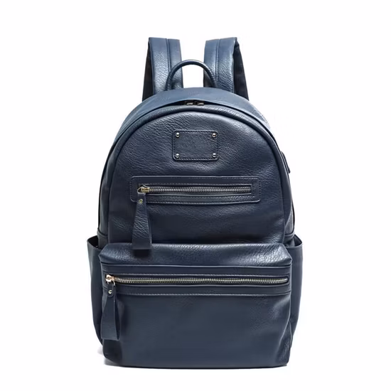 New Simple Popular College Style Handbag Real Leather Women′s Backpack