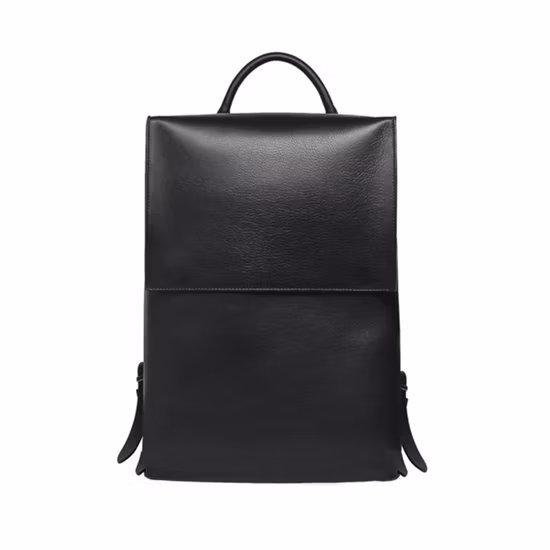 Wholesale Price Newest Design Luxury Genuine Leather Black Laptop Bag Backpack for Men