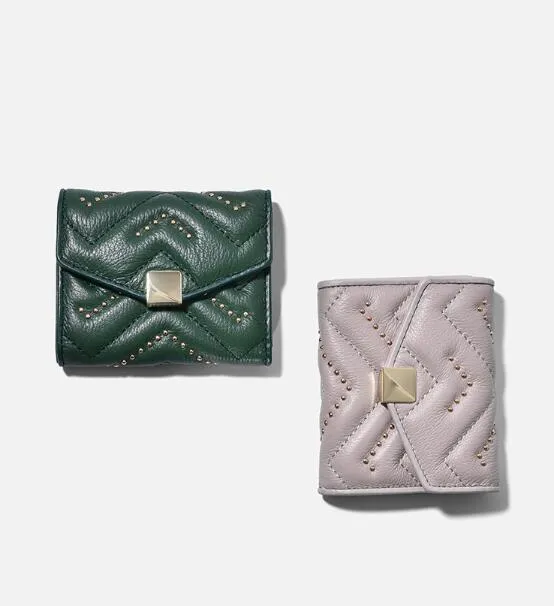 Heart Quilting PU Leather Lady Fashion Card Holder Coin Purse Wallet
